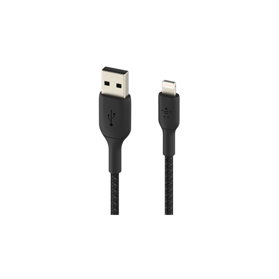 Belkin BoostCharge Braided Lightning to USB-A Cable 3M - Black Belkin BoostCharge Braided Lightning to USB-A Cable 3M - Black